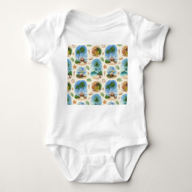 Mehndi Design: Curved Doodle Tracery Baby Bodysuit (Front)