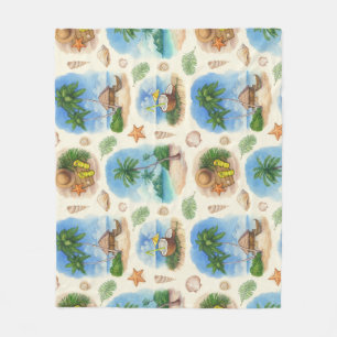Mehndi Design: Curved Doodle Tracery Fleece Blanket