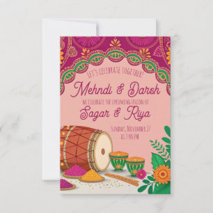 Mehndi Dholki Invitation