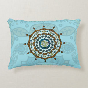 Mehndi Fantasy Copper Accent Pillow