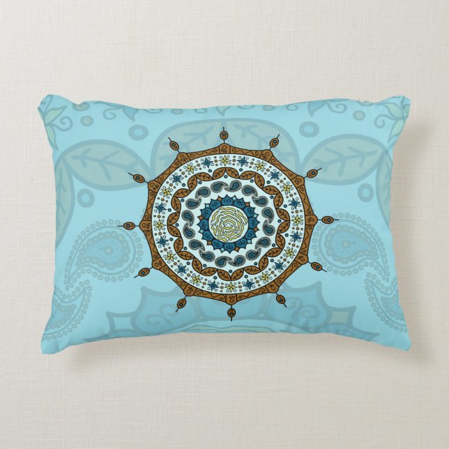 Mehndi Fantasy Copper Accent Pillow (Front)