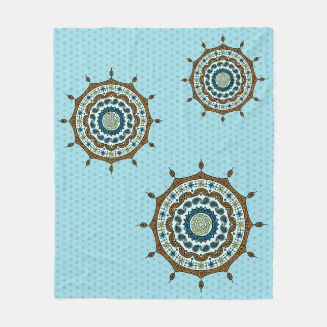 Mehndi Fantasy Copper Fleece Blanket (Front)