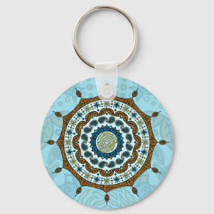 Mehndi Fantasy Copper Keychain
