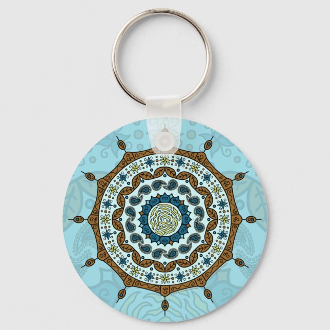 Mehndi Fantasy Copper Keychain (Front)