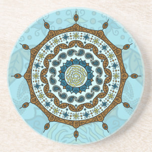 Mehndi Fantasy Copper Sandstone Coaster