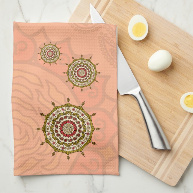 Mehndi Fantasy Gold Hand Towel (Quarter Fold)