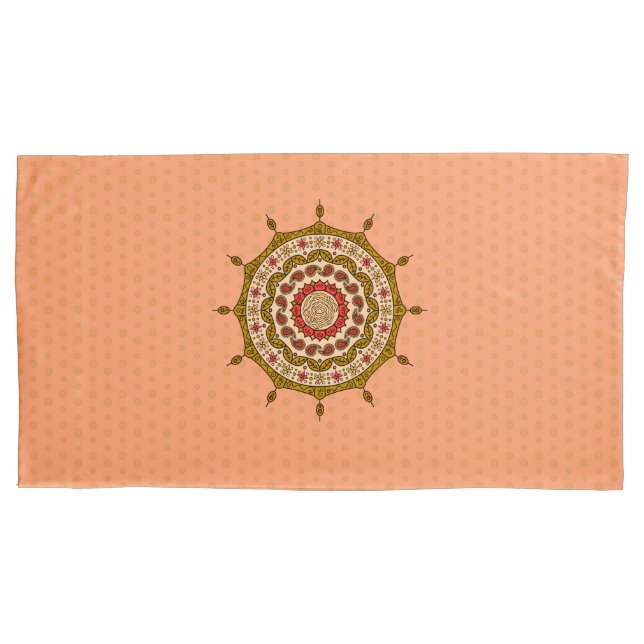 Mehndi Fantasy Gold Pillow Case (Front)