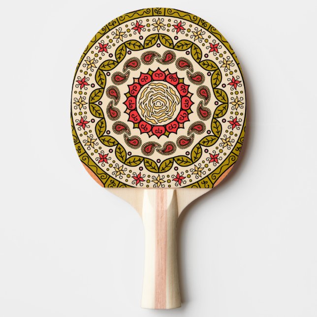 Mehndi Fantasy Gold Ping Pong Paddle (Front)