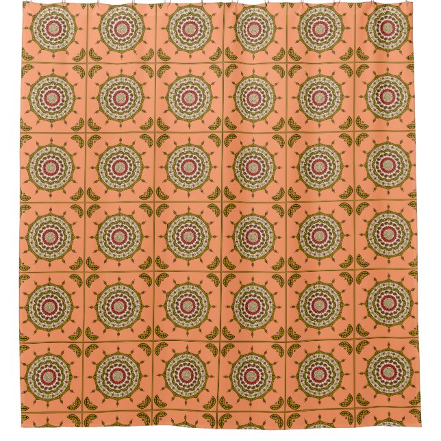 Mehndi Fantasy Gold Shower Curtain (Front)