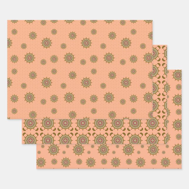Mehndi Fantasy Gold Wrapping Paper Set (Set)