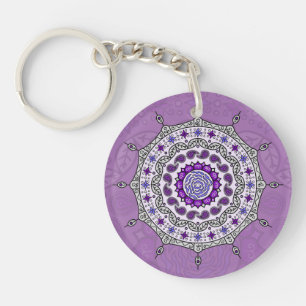 Mehndi Fantasy Silver Acrylic Keychain