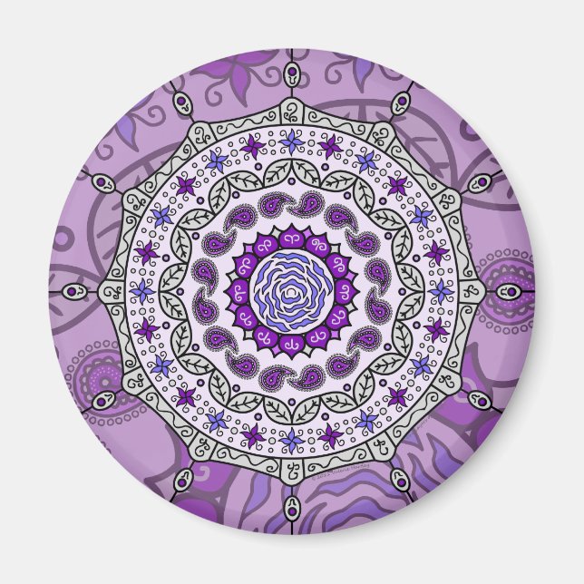 Mehndi Fantasy Silver Magnet (Front)