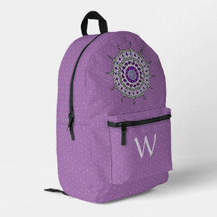 Mehndi Fantasy Silver Printed Backpack