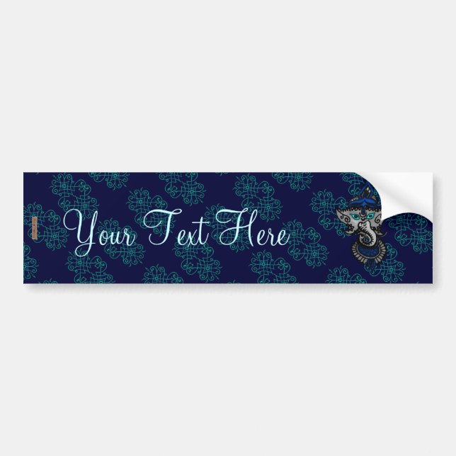Mehndi Ganesha (Blue) Bumper Sticker (Front)