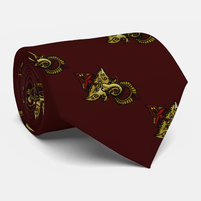 Mehndi Ganesha Tie (Rolled)