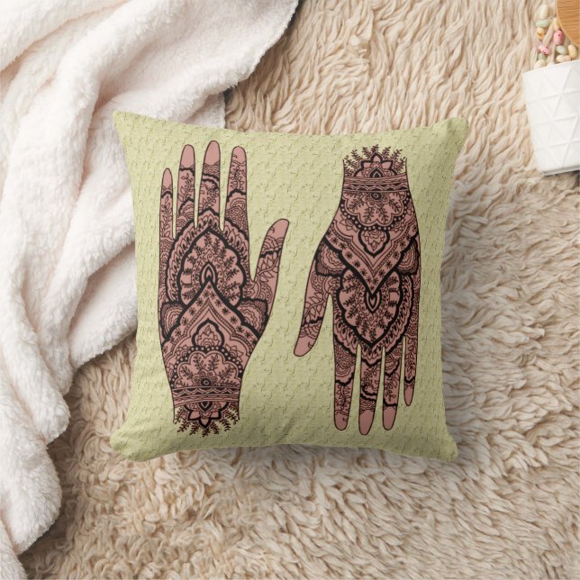 Mehndi Hand Tattoo Art  Cushion (Blanket)