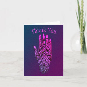 Mehndi Hand Tattoo  Art Design Thank You Card