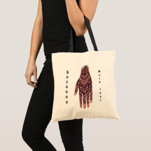 Mehndi Hand Tattoo Art Personalised Tote Bag