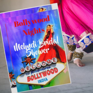 Mehndi Henna Bridal Shower Bollywood Indian Invitation
