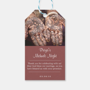 Mehndi (Henna) Night Thank You Gift Tags