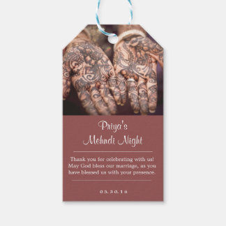 Mehndi (Henna) Night Thank You Gift Tags
