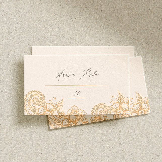 Mehndi Henna Wedding Place Card (Creator Uploaded)