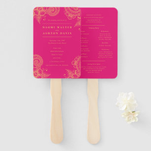 Mehndi Henna Wedding Program Hand Fan