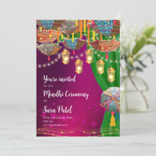 Mehndi Invites & Mehndi Night invite Henna party