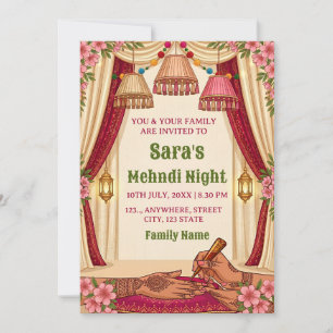  Mehndi Night Ceremony Invitation card