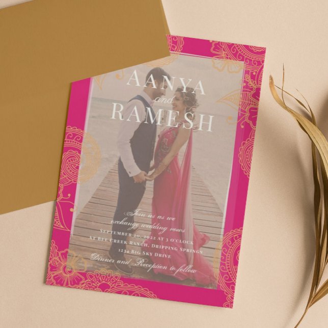 Mehndi Photo Wedding Invitation (Creator Uploaded)