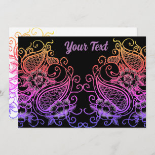 Mehndi rainbow Invitation