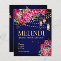 Mehndi Starry night Arabian lanterns floral Invita