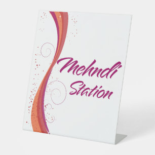 Mehndi station pedestal sign