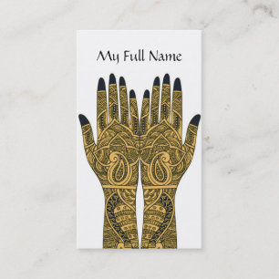 Mehndi Tattoo Hands Business Card