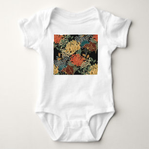 Mehndi Tracery Tile: Ethnic Seamless Design Baby Bodysuit