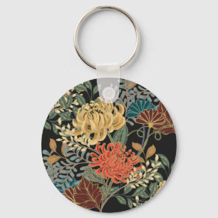 Mehndi Tracery Tile: Ethnic Seamless Design Key Ring