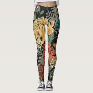 Mehndi Tracery Tile: Ethnic Seamless Design Leggings