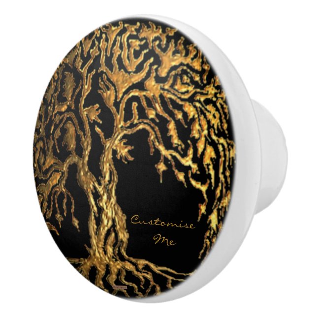 Mehndi Tree of Life (Henna) Ceramic Knob (Right)