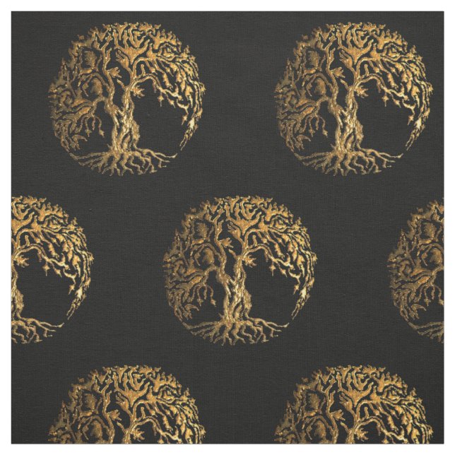 Mehndi Tree of Life (Henna) Fabric (Swatch)