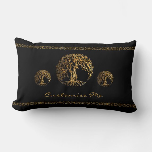 Mehndi Tree of Life (Henna) Lumbar Cushion (Front)