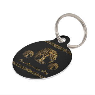 Mehndi Tree of Life (Henna) Pet Tag
