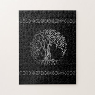 Mehndi Tree of Life (Henna) (Silver) Jigsaw Puzzle