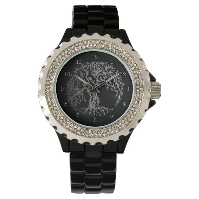 Mehndi Tree of Life (Henna) (Silver) Watch (Front)