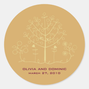 mehndi tree wedding label seal