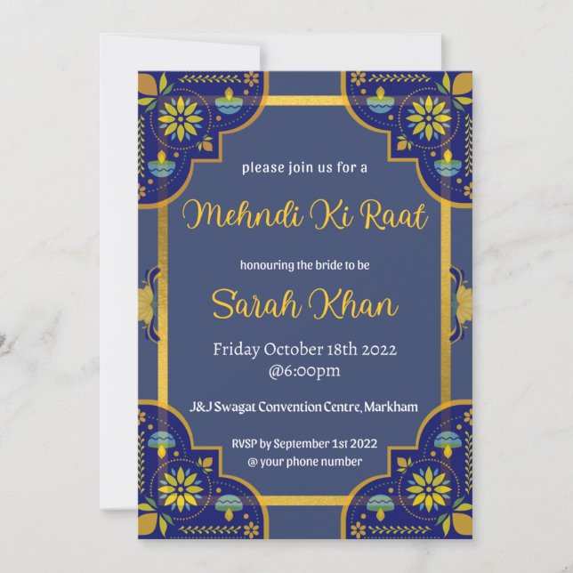Mehndi Wedding Invitation (Front)