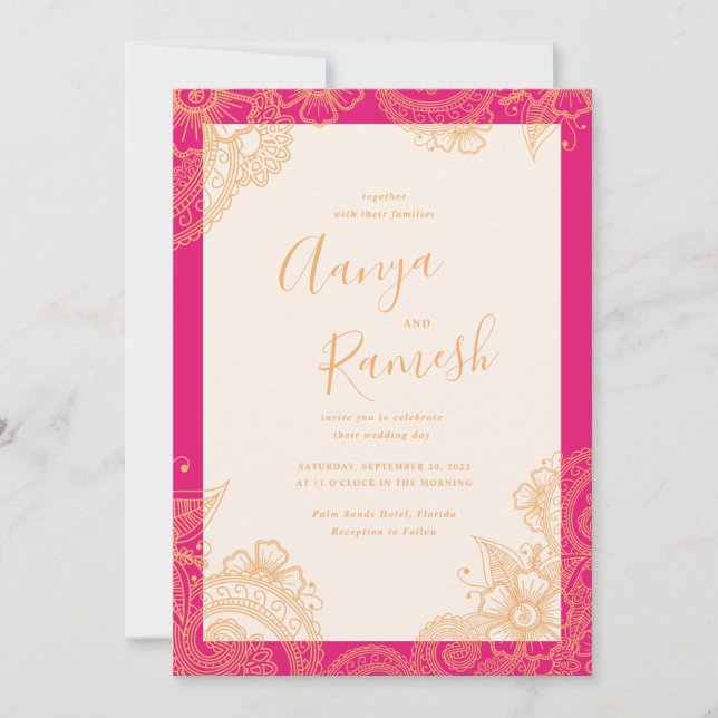 Mehndi Wedding Invitations (Front)