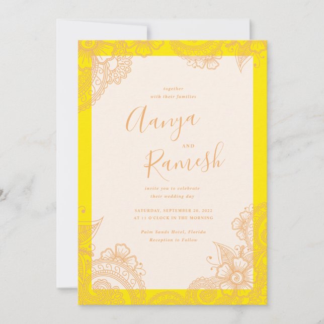 Mehndi Wedding Invitations (Front)