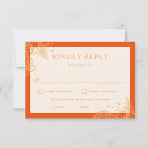 Mehndi Wedding RSVP Card