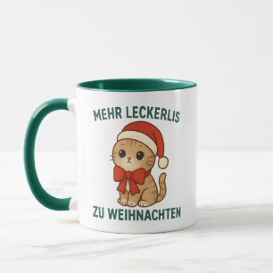 Mehr Leckerlis zu Weihnachten - lustige katzen Mug