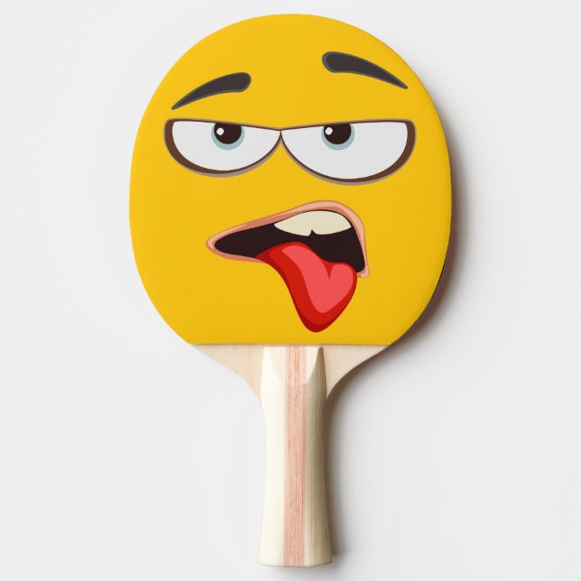 MehYellow Emoji Ping Pong Paddle (Front)